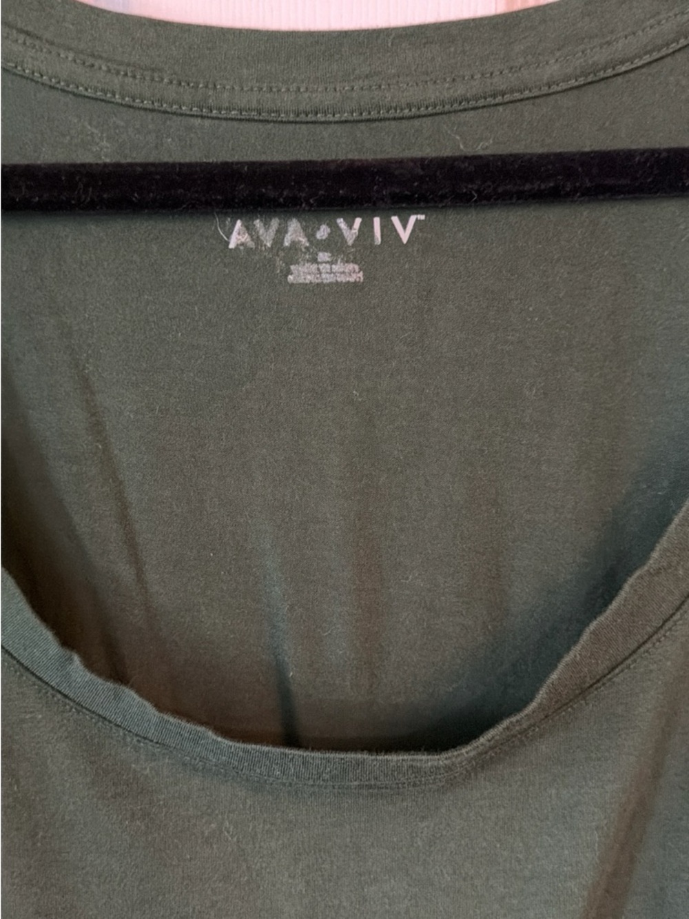 Ava & Viv Forest Green Scoop Neck Half Sleeve Tee - Picture 2 of 4